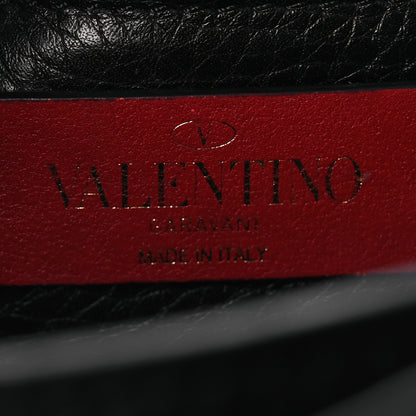Valentino Garavani Pebbled Calfskin Medium Rockstud Flap Saddle Bag Black 6 of 15