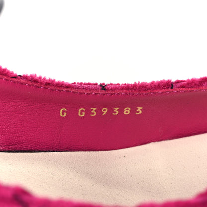 Chanel Corduroy Patent Calfskin Cap Toe Quilted Mary Jane Flats 37 Fuchsia Black 8 of 9