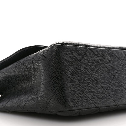 Chanel Caviar Quilted Jumbo Single Flap Black 9 of 11
