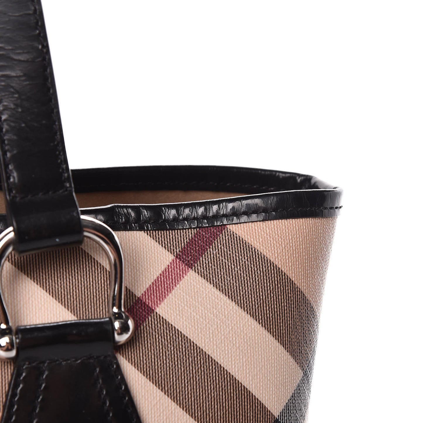 Patent Trim Nova Check Small Nickie Shopper Tote