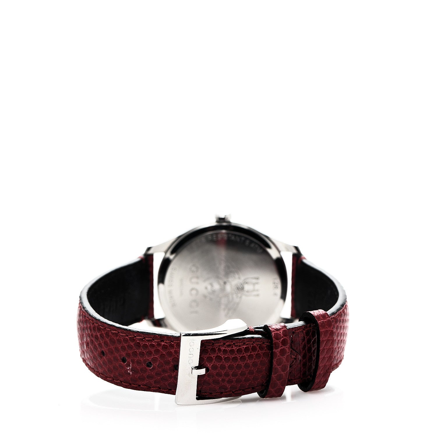 Gucci Stainless Steel Lizard Red Mother of Pearl 36mm G-Timeless Charm Quartz Watch 3 of 6