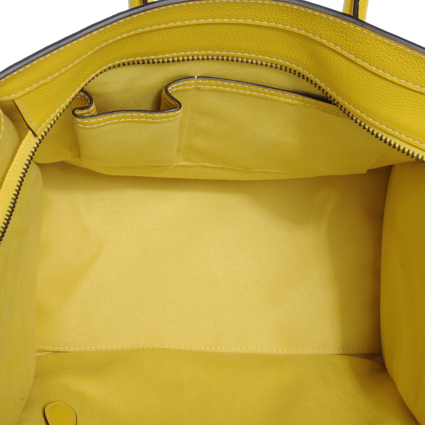 Drummed Calfskin Mini Luggage Citron