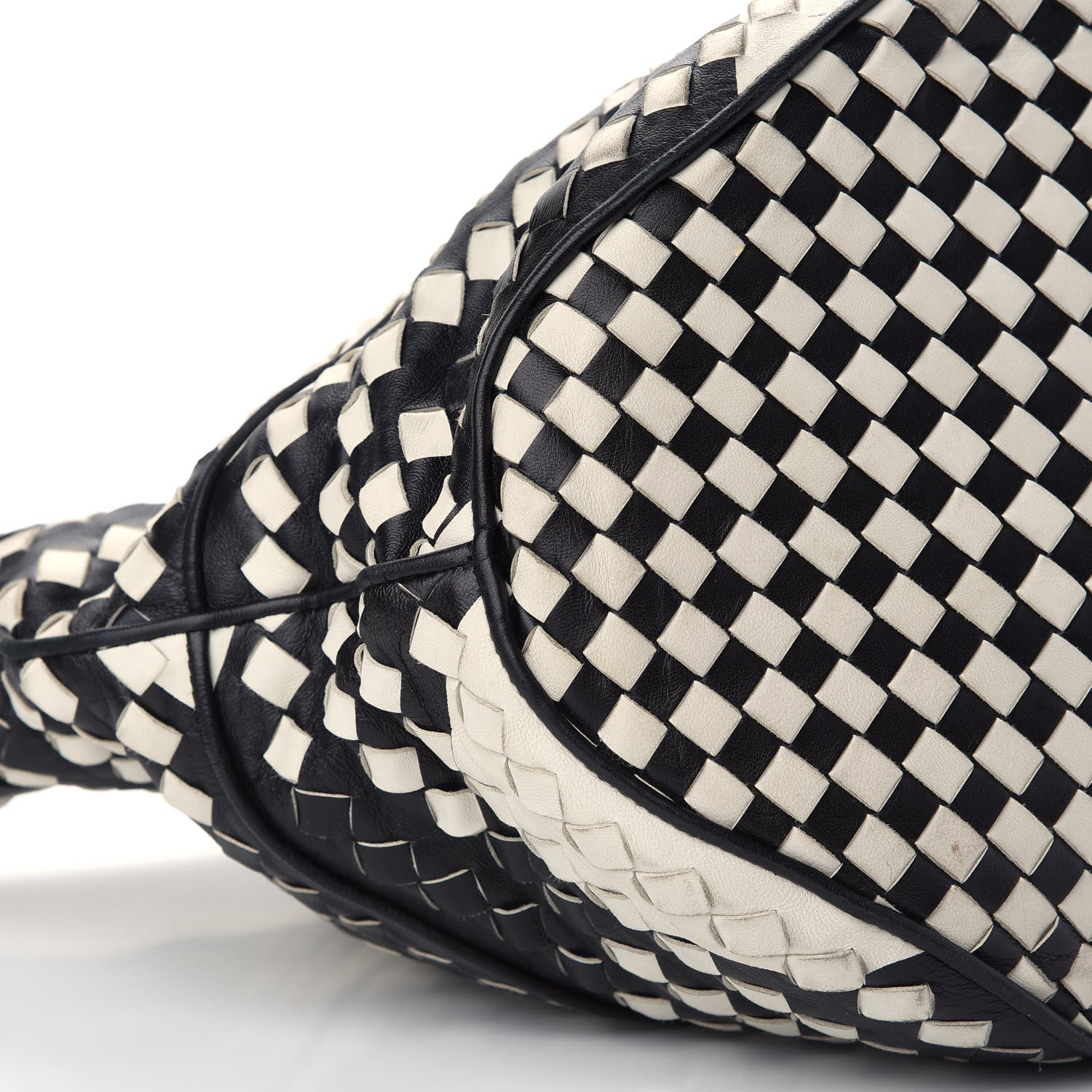 Bottega Veneta Nappa Intrecciato Shopper Tote Black White 8 of 9