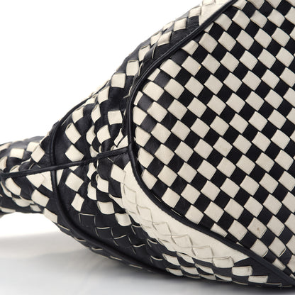 Bottega Veneta Nappa Intrecciato Shopper Tote Black White 8 of 9