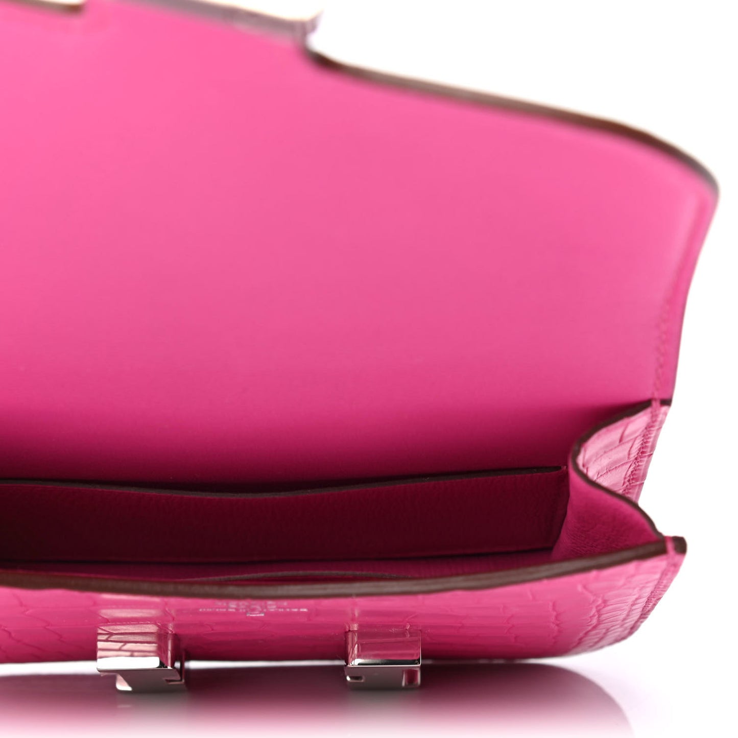 Matte Alligator Constance Slim Wallet Rose Shocking