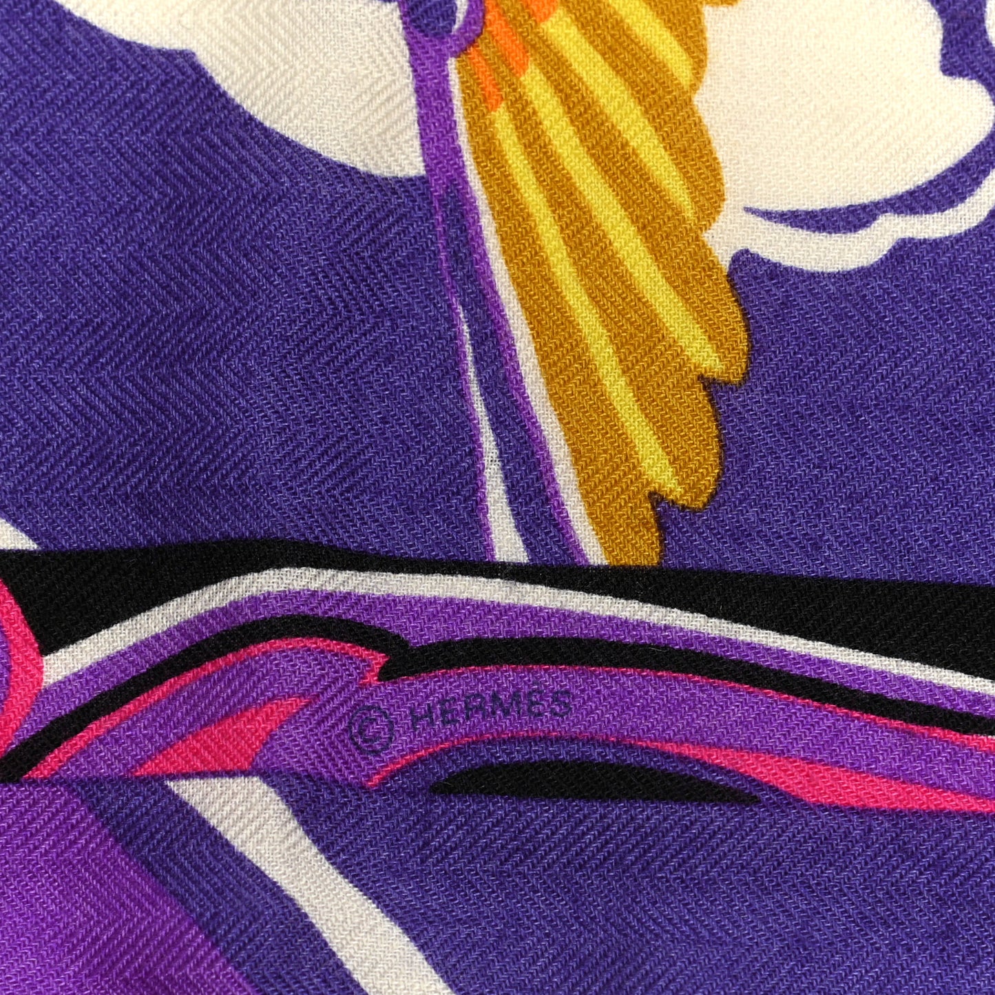 Cashmere Silk De La Mer Au Ciel Shawl 140 Violet Orange Vert