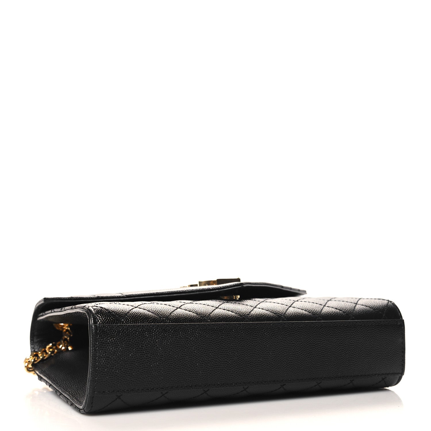 Saint Laurent Grain De Poudre Textured Mixed Matelasse Triquilt Medium Monogram Satchel Black 4 of 10