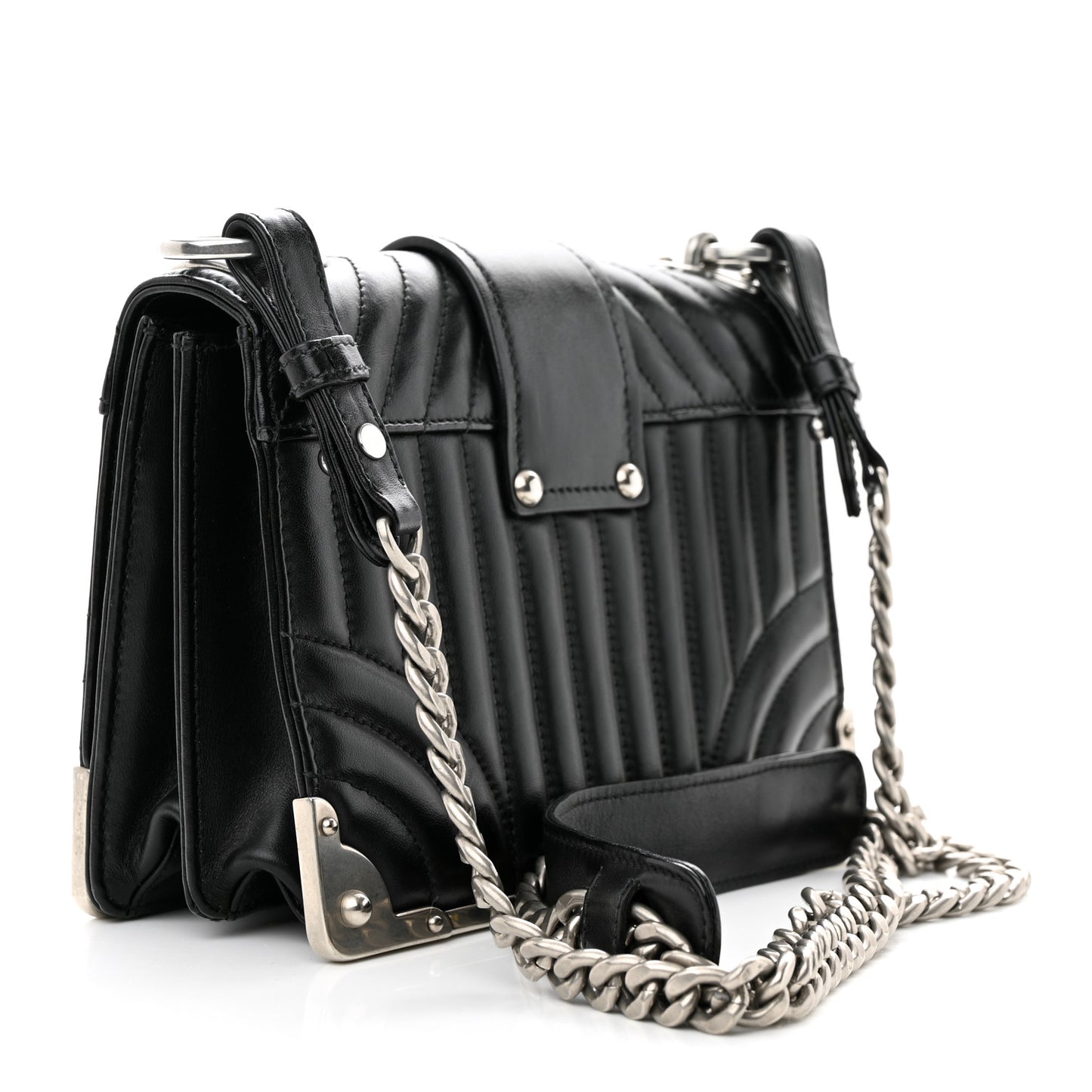 Soft Calfskin Impunture Diagramme Cahier Bag Black