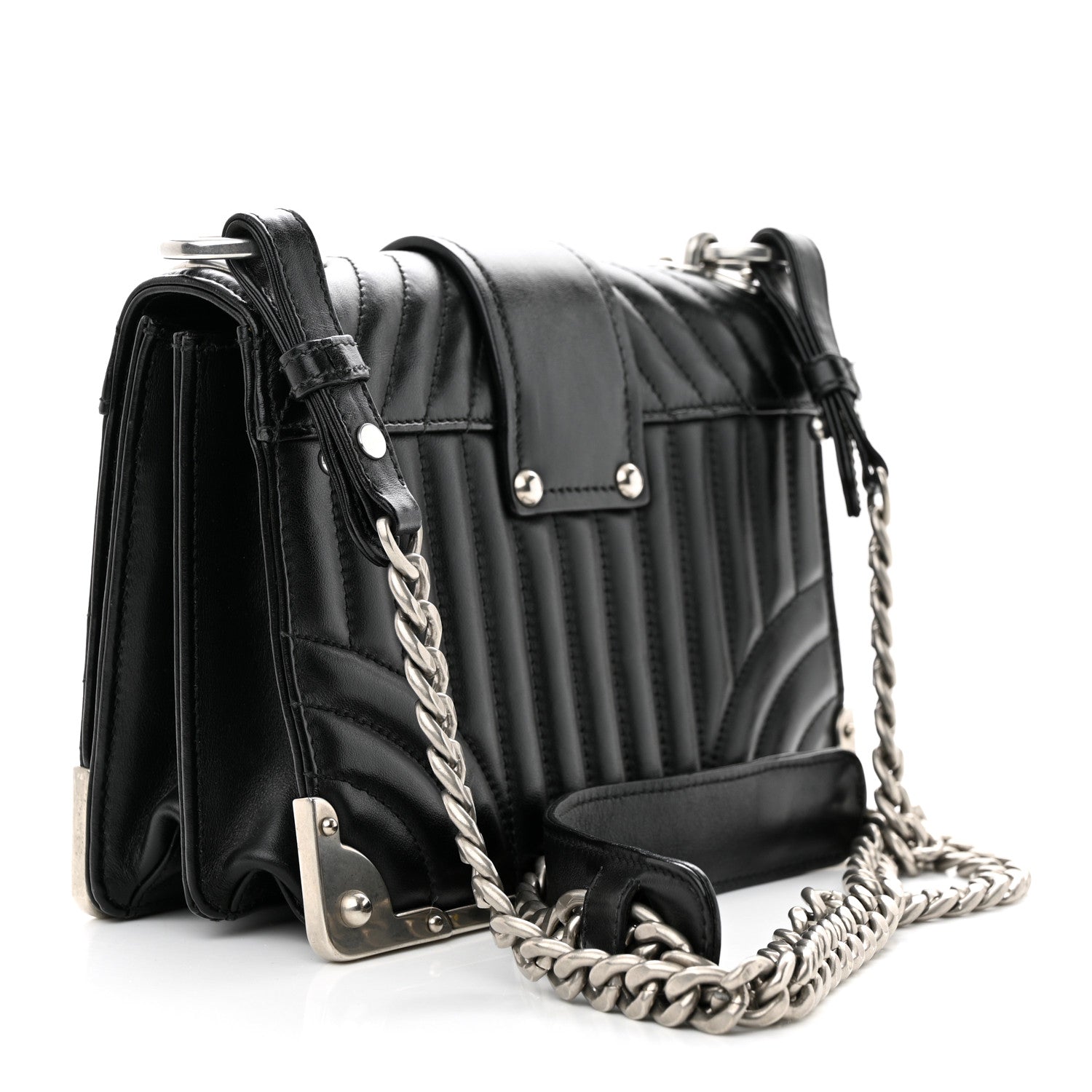 Prada Soft Calfskin Impunture Diagramme Cahier Bag Black 3 of 11