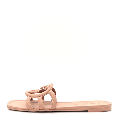 Gucci Rubber Interlocking G Womens Slide Sandals 39 Light Beige 1 of 10