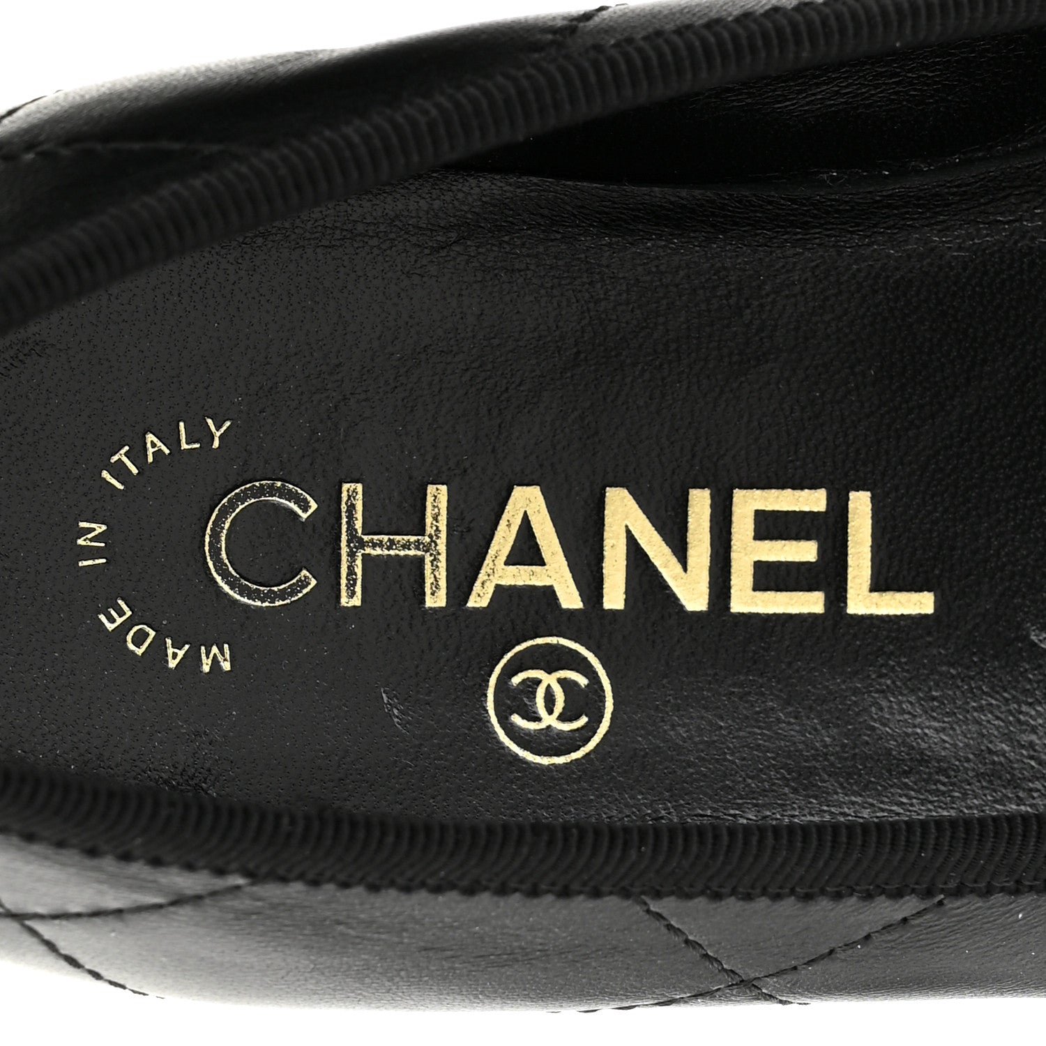 Chanel Lambskin Quilted CC Cambon Ballet Flats 36 Black White 7 of 11