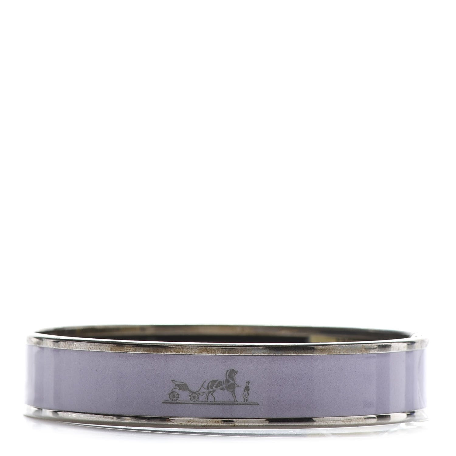 Hermes Enamel Printed Caleche Medium Bracelet 70 Rose Ronsard 1 of 5