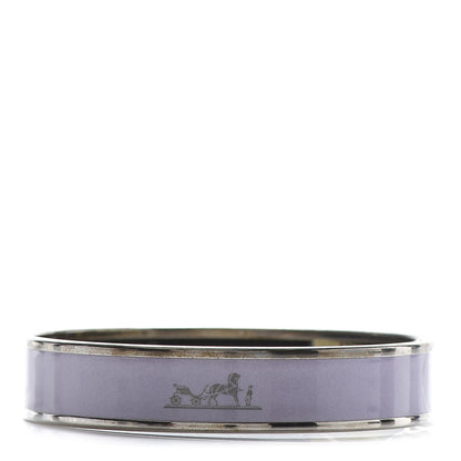 Hermes Enamel Printed Caleche Medium Bracelet 70 Rose Ronsard 1 of 5