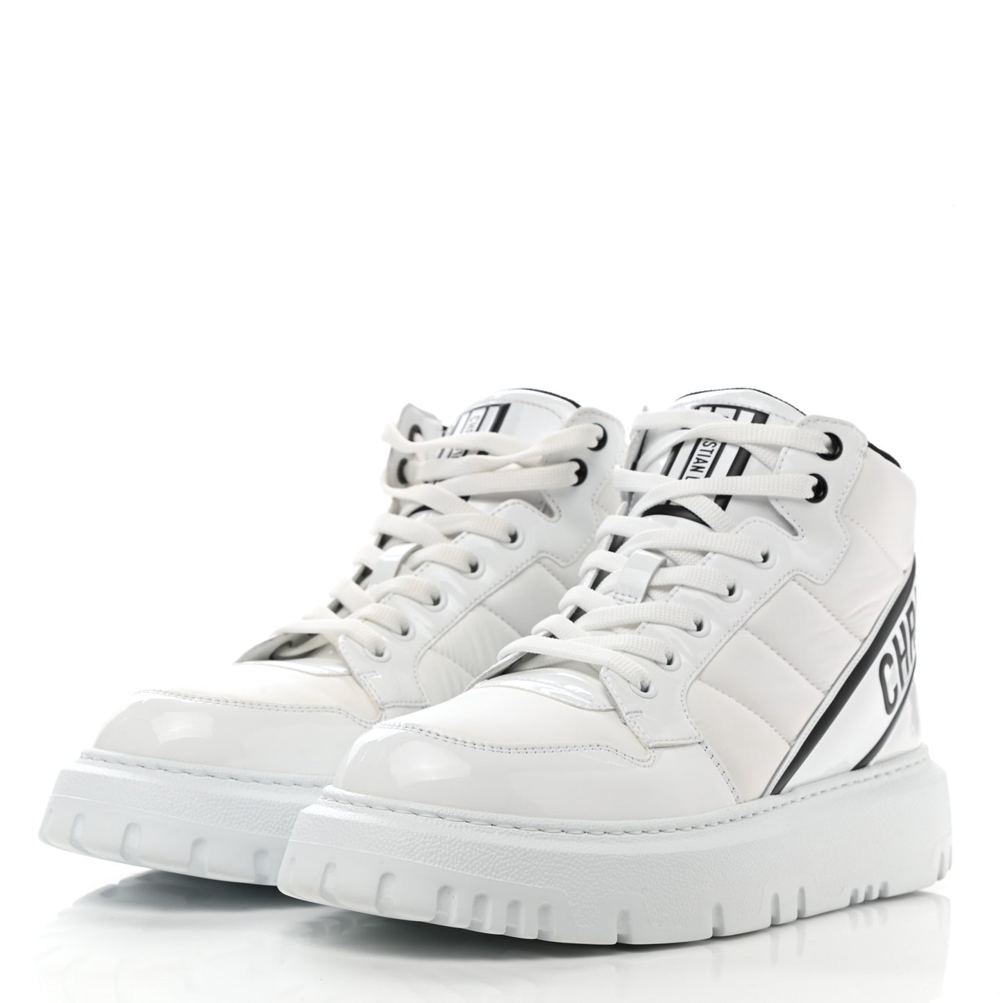 Nylon Fabric Womens D-Player High Top Sneakers 39.5 White Black