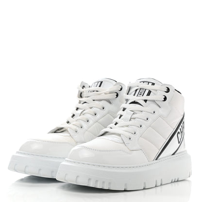 Christian Dior Nylon Fabric Womens D-Player High Top Sneakers 39.5 White Black 3 of 9