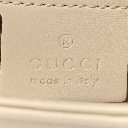 Gucci Calfskin Matelasse Medium GG Marmont Top Handle Shoulder Bag Mystic White 6 of 11