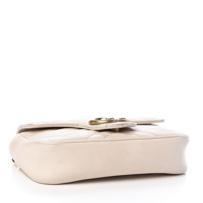 Gucci Calfskin Matelasse Super Mini GG Marmont Shoulder Bag White 4 of 16