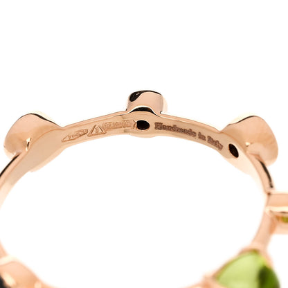 Damiani 18K Rose Gold Black Diamond Peridot Band Ring 53 6.25 5 of 5