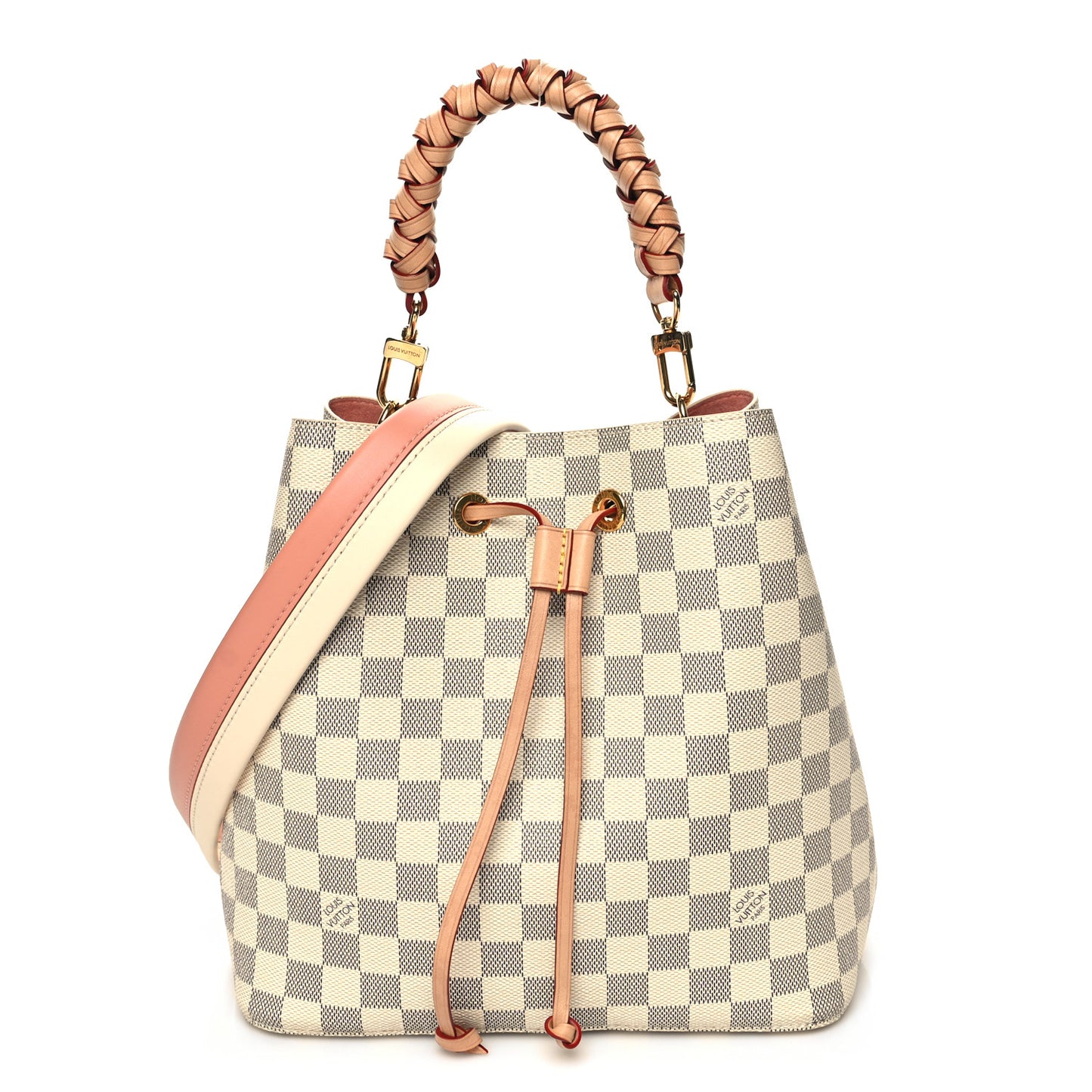 Damier Azur Braided Neonoe MM Peach Cream