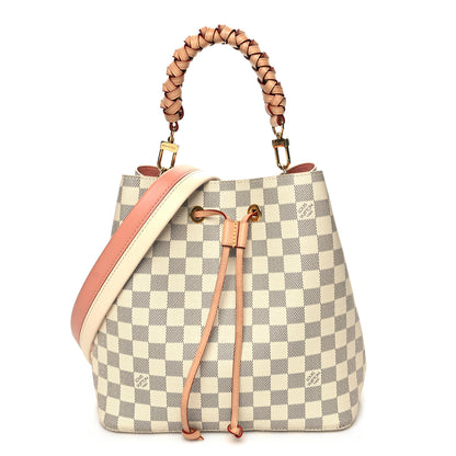 Louis Vuitton Damier Azur Braided Neonoe MM Peach Cream 1 of 10