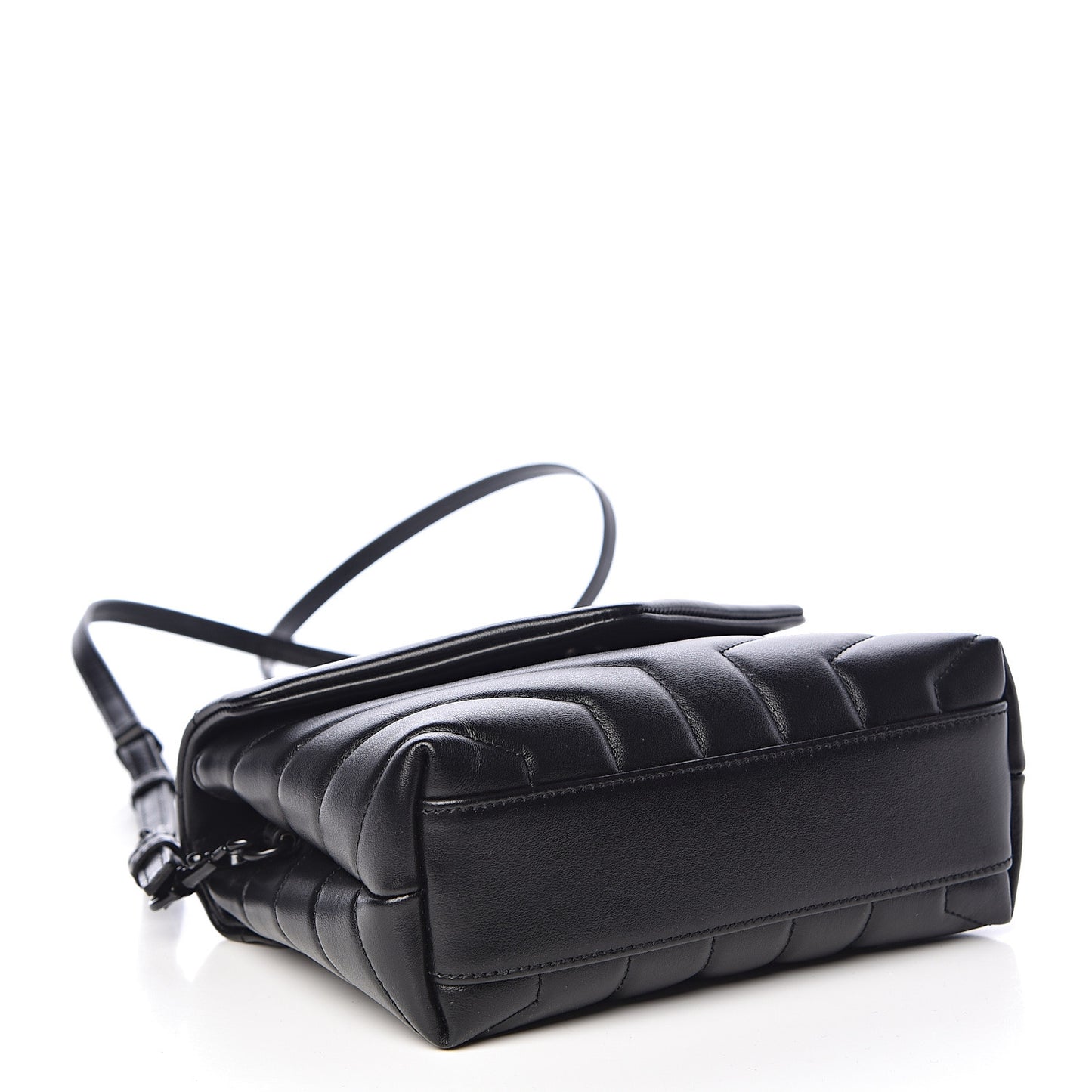 Calfskin Y Quilted Monogram Toy Loulou Crossbody Bag Black