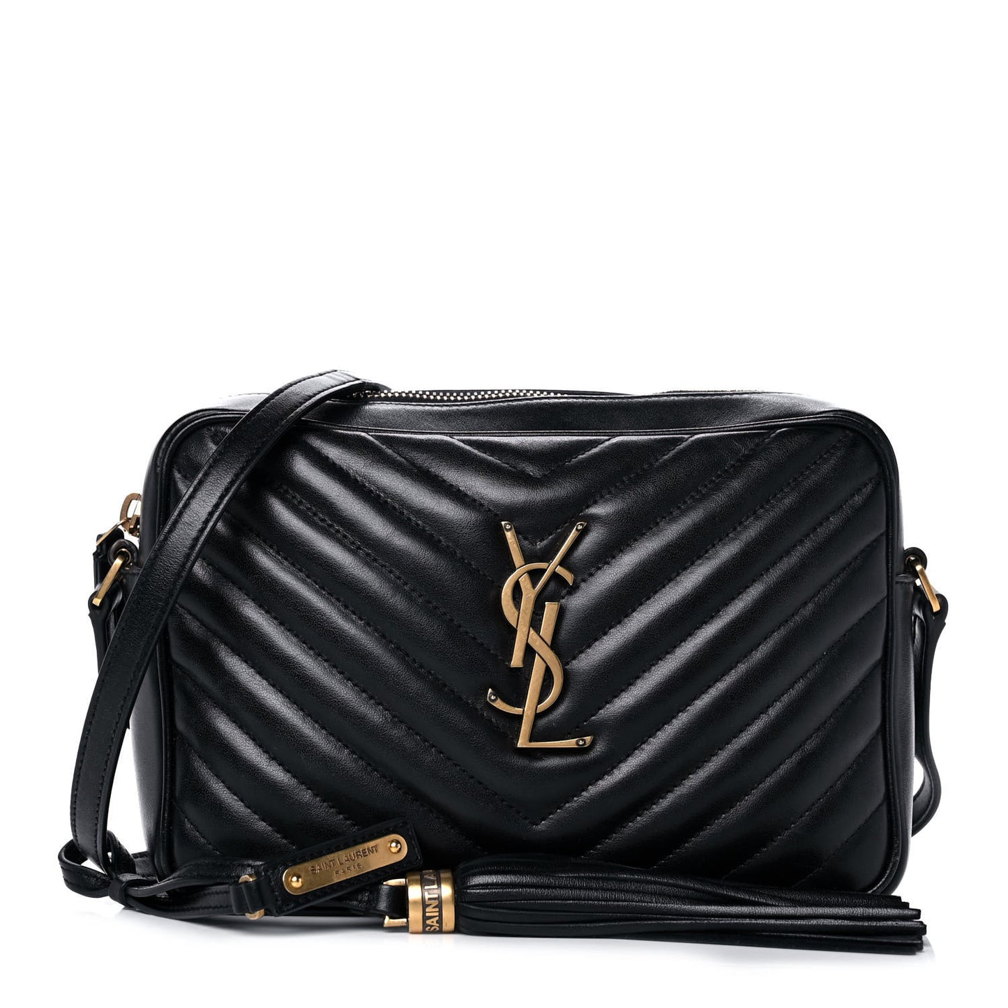 Calfskin Matelasse Monogram Lou Camera Bag Black
