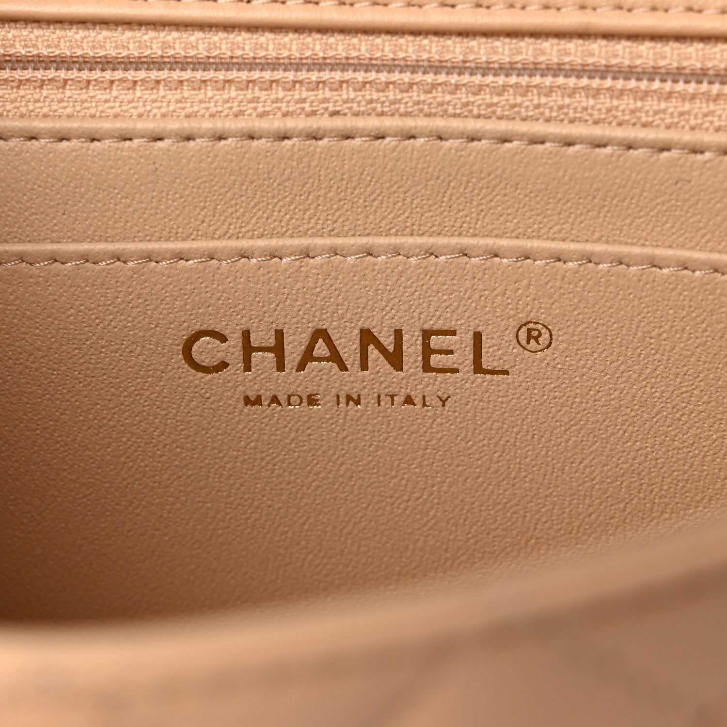 Chanel Lambskin Quilted Mini Rectangular Flap Beige 6 of 10