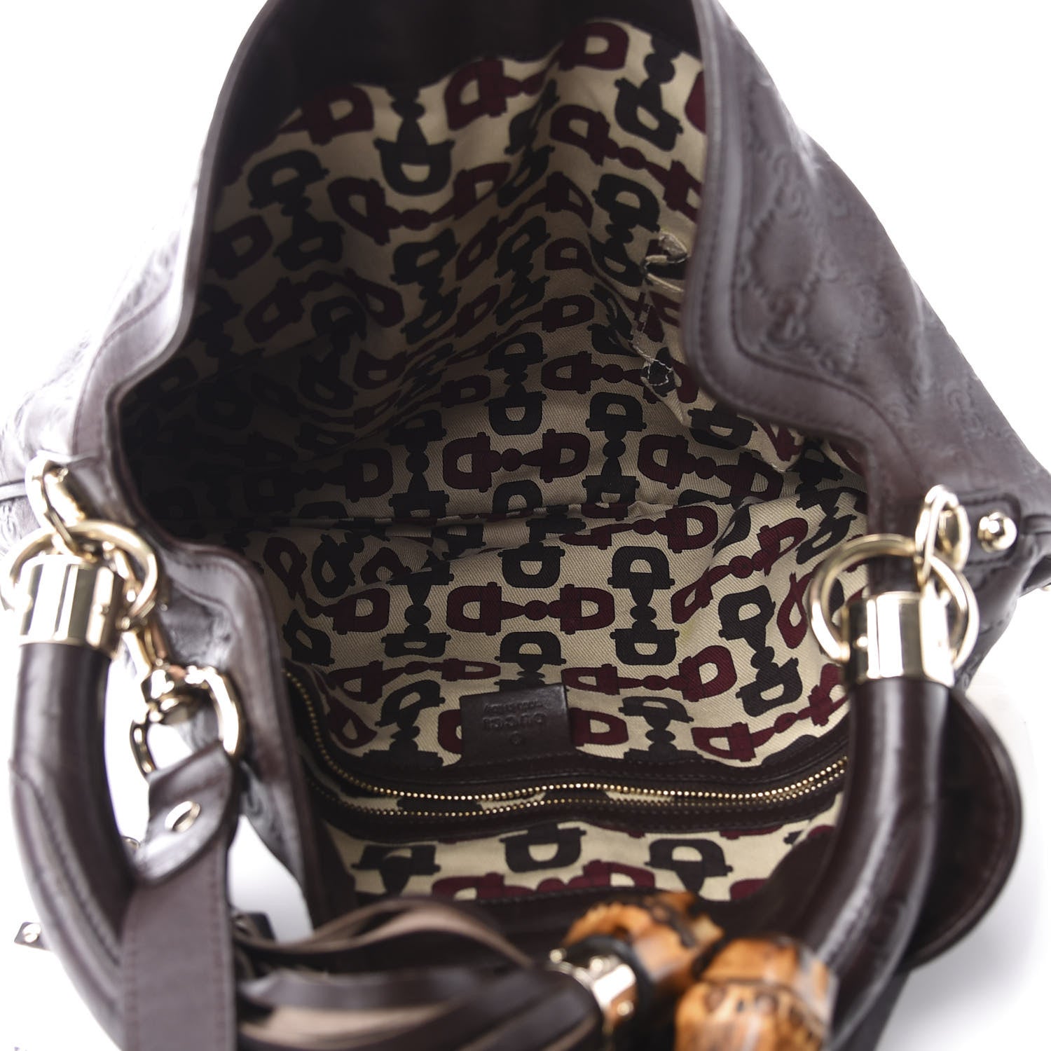 Gucci Guccissima Medium Indy Top Handle Hobo Dark Brown 4 of 13