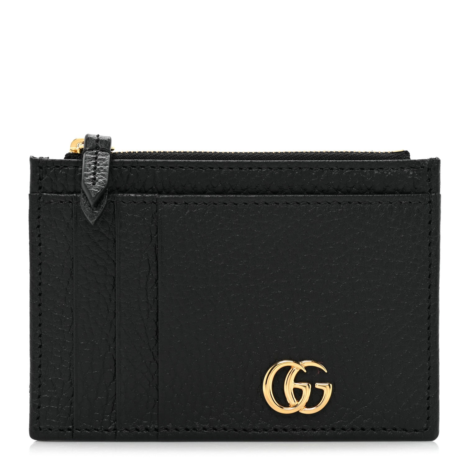 Gucci Dollar Calfskin GG Marmont Coin Case Card Holder Black 1 of 11