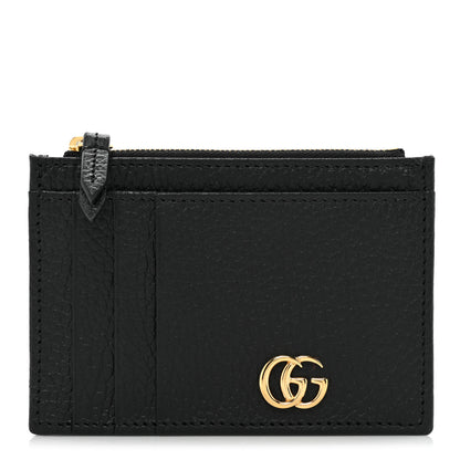 Gucci Dollar Calfskin GG Marmont Coin Case Card Holder Black 1 of 11