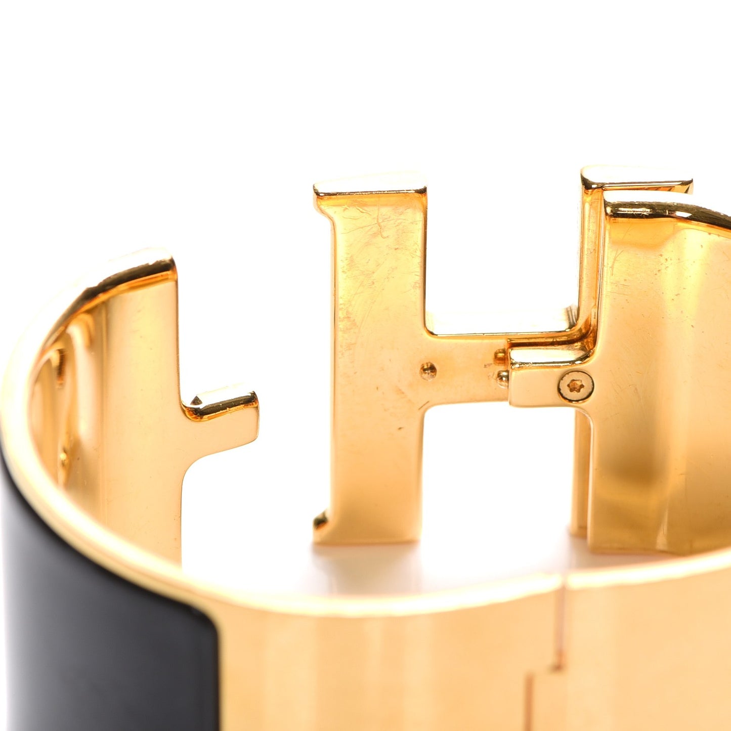 Enamel Extra Wide Clic Clac H Bracelet PM Black