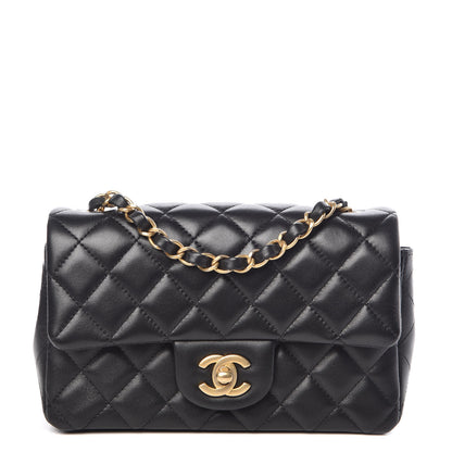 Chanel Lambskin Quilted Mini Rectangular Flap Black 1 of 11
