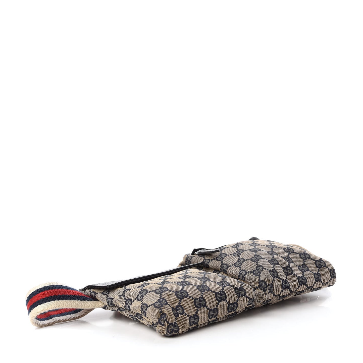 GG Monogram Web Double Pocket Belt Bag Navy