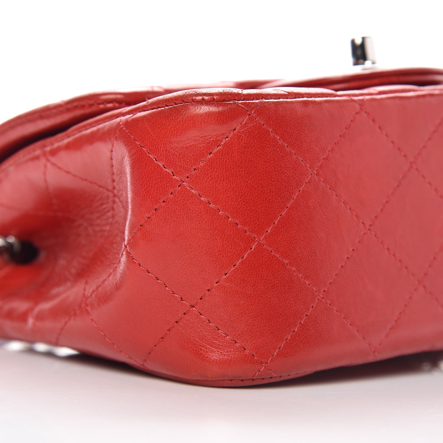Chanel Lambskin Quilted Mini Square Flap Red 13 of 14