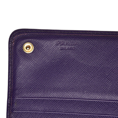 Prada Saffiano Metal Continental Flap Wallet Viola 7 of 11