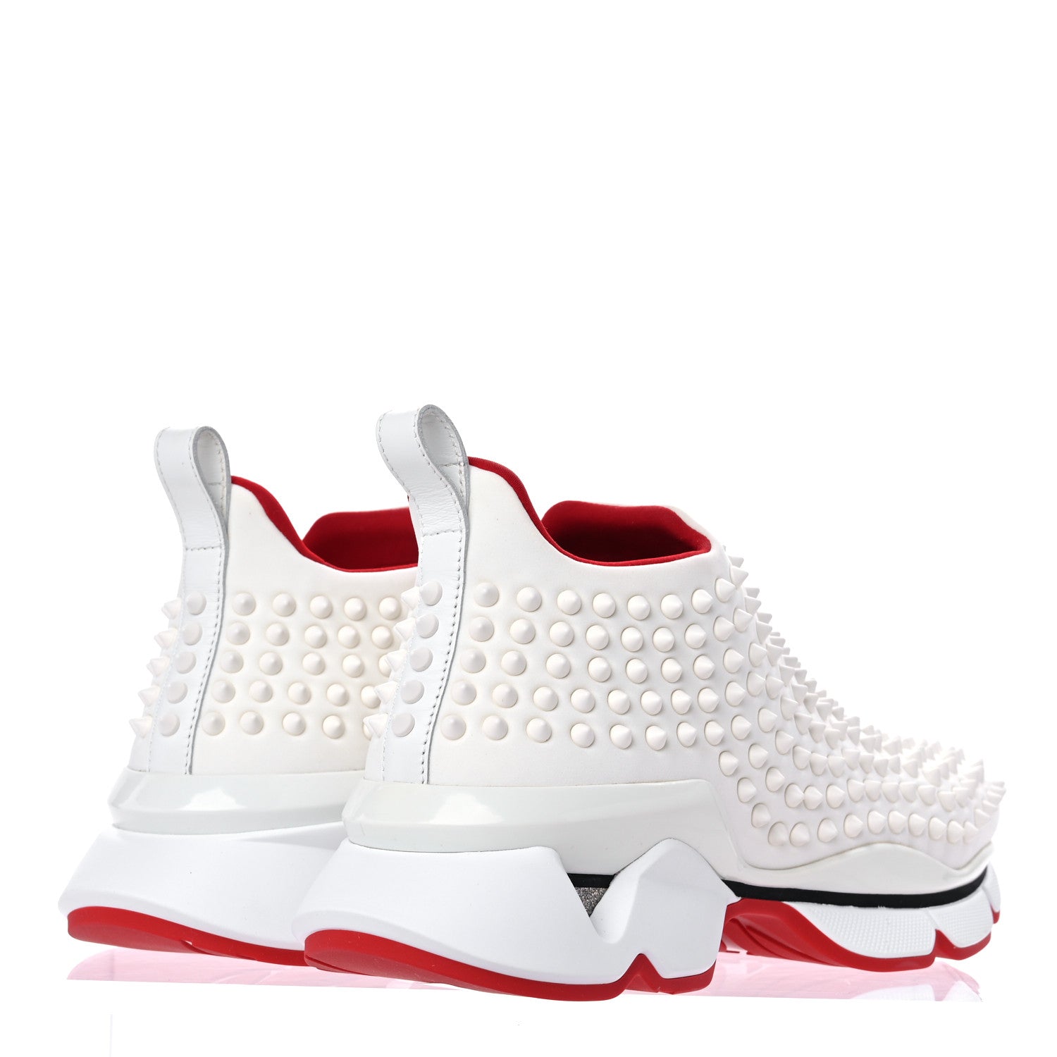 Christian Louboutin Neoprene Spike Sock Donna Flat Sneakers 40 White Snow 4 of 8