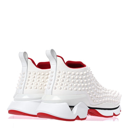 Christian Louboutin Neoprene Spike Sock Donna Flat Sneakers 40 White Snow 4 of 8