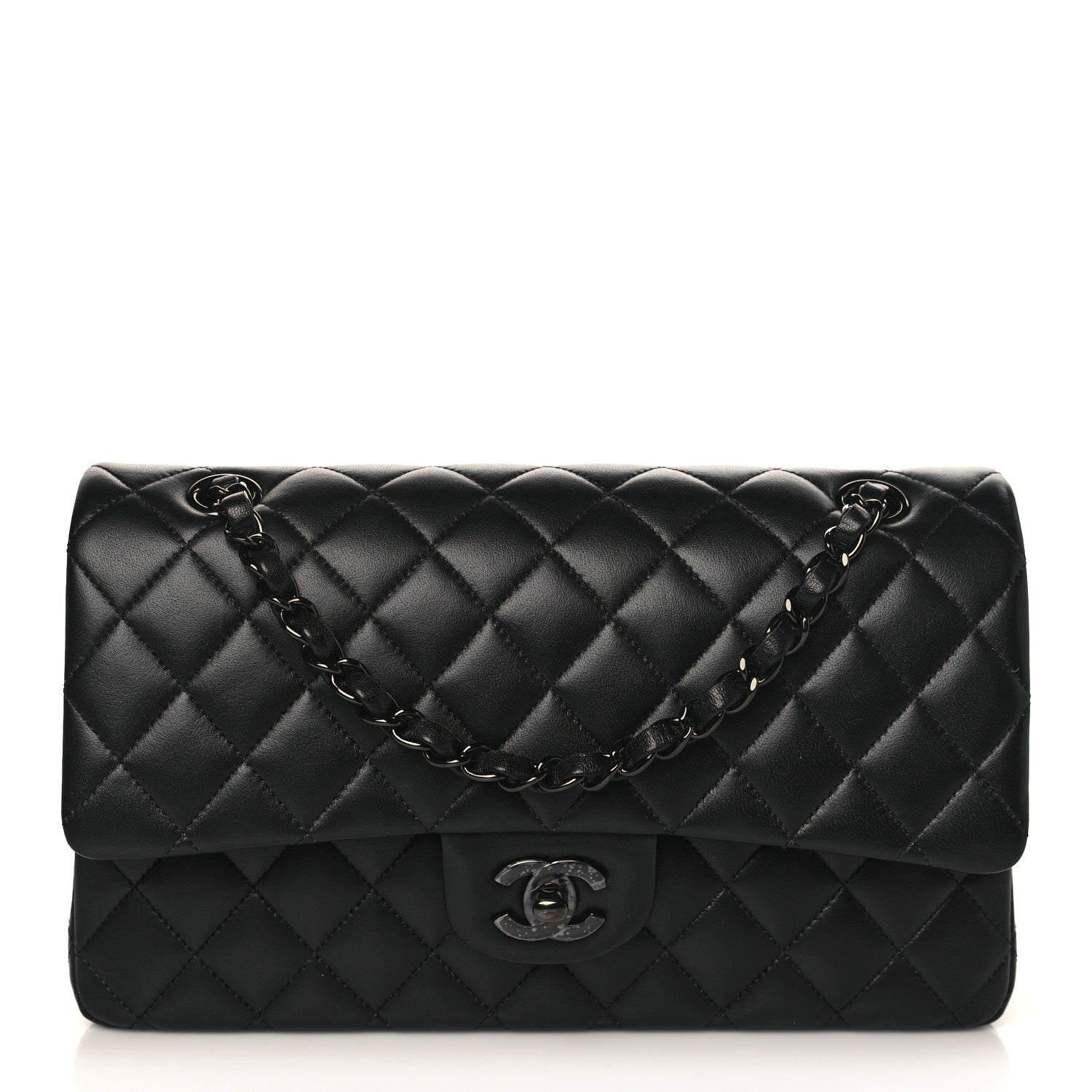Chanel Lambskin Quilted Medium Double Flap So Black 1 of 8