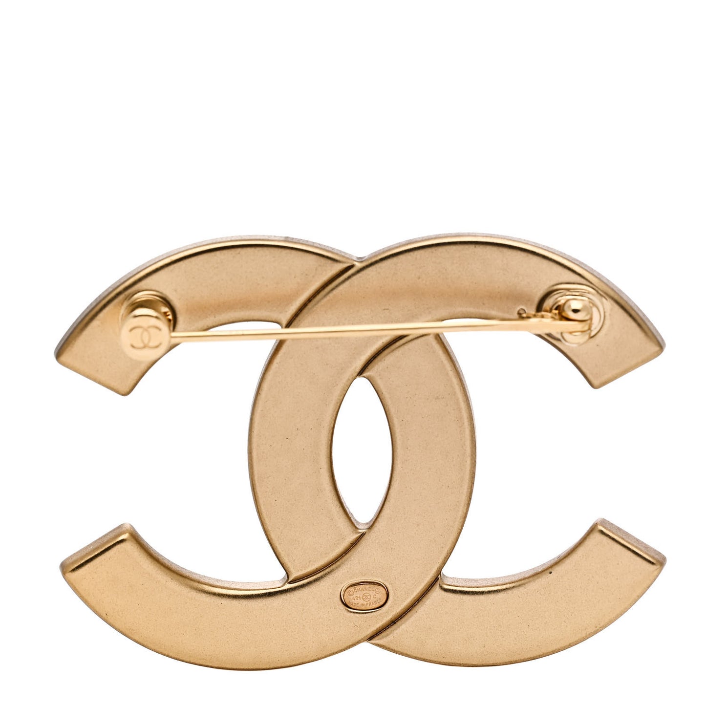 Crystal CC Brooch Gold