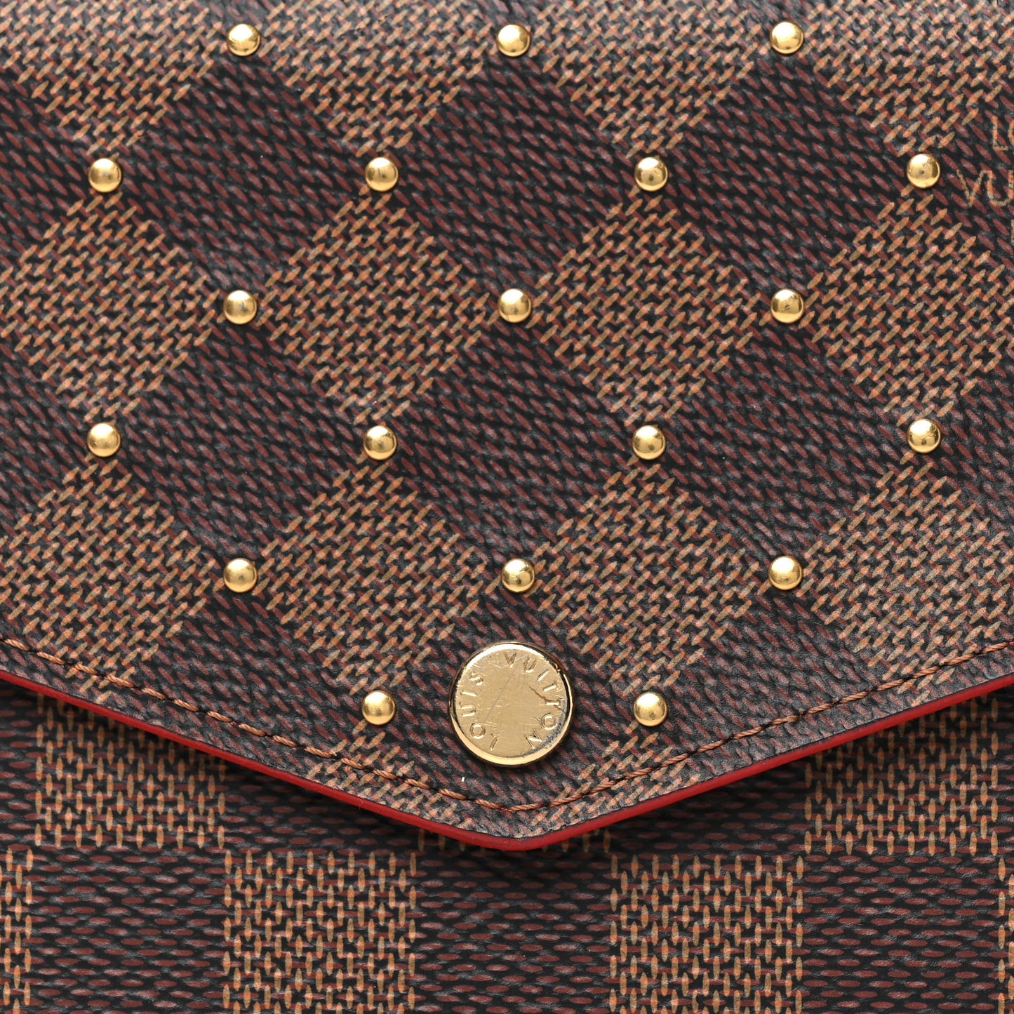 Damier Ebene Studded Sarah Wallet NM Cherry