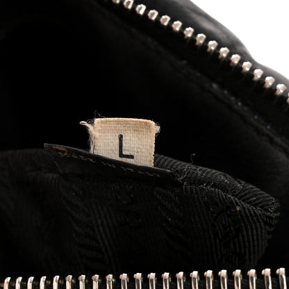 Prada Soft Calf Pleated Hobo Black 8 of 15