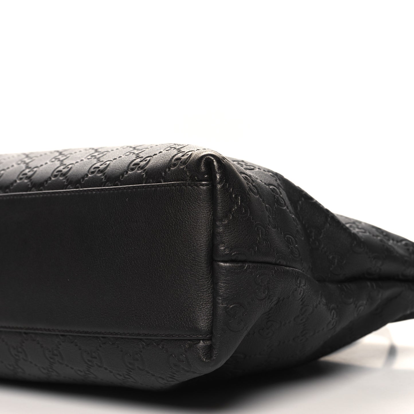 Guccissima Medium Zippered Shopping Tote Black