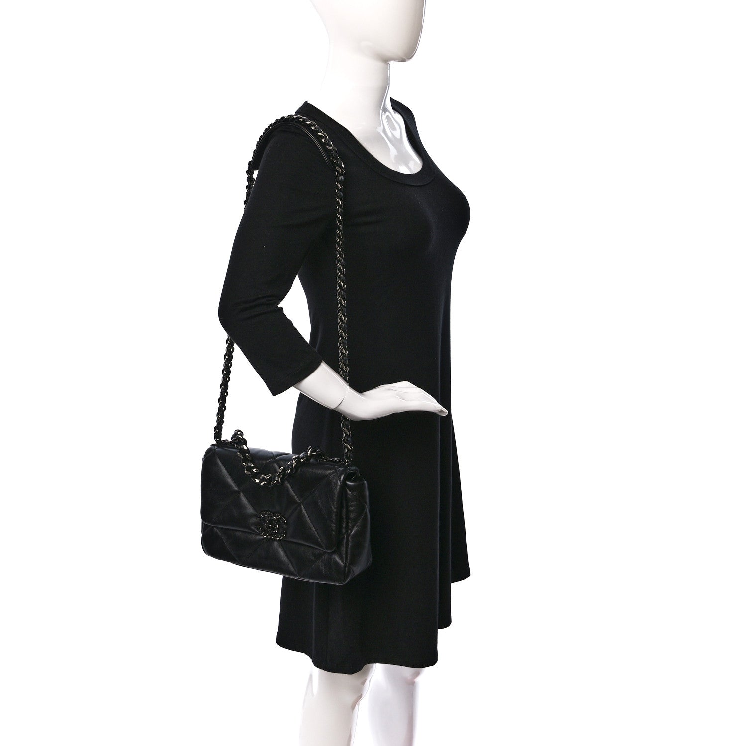 Chanel Lambskin Quilted Medium Chanel 19 Flap So Black 2 of 10