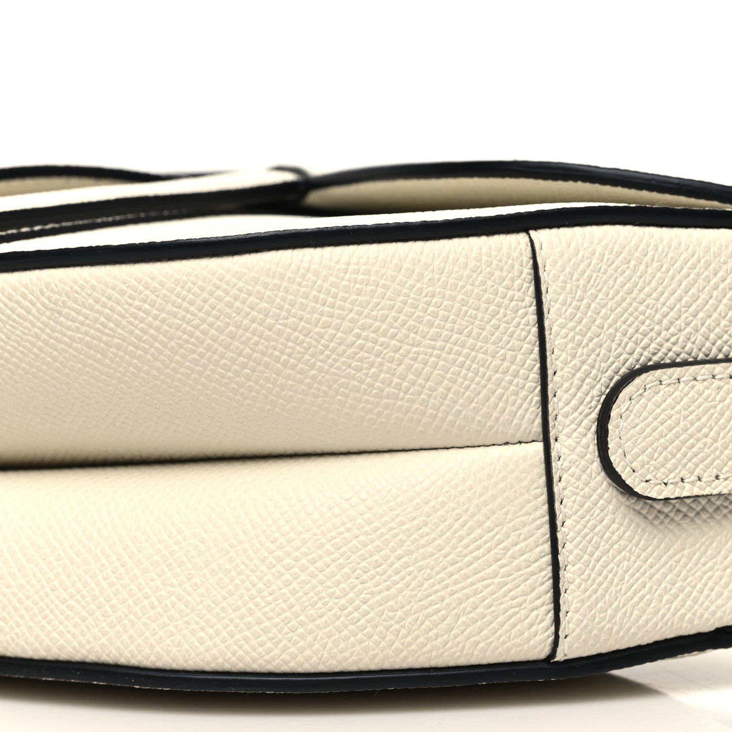 Grained Calfskin Saddle Bag With Strap Latte