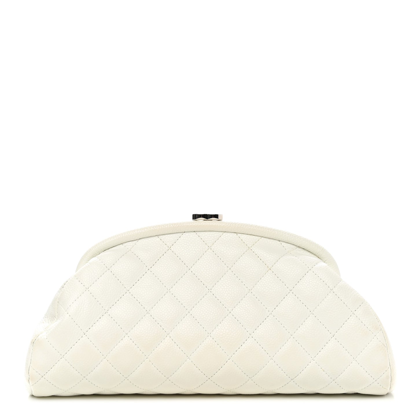 Caviar Quilted Timeless Clutch White