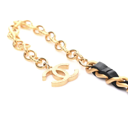 Chanel Calfskin Crystal Chain Camellia Belt Black Gold 3 of 3