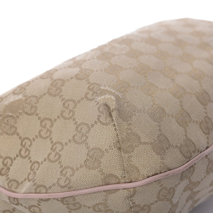 Gucci Monogram Web Medium Half Moon Hobo Blue Pink 14 of 17