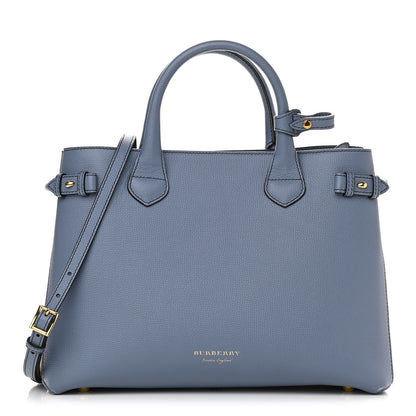 Burberry Derby Calfskin House Check Medium Banner Tote Slate Blue 1 of 10