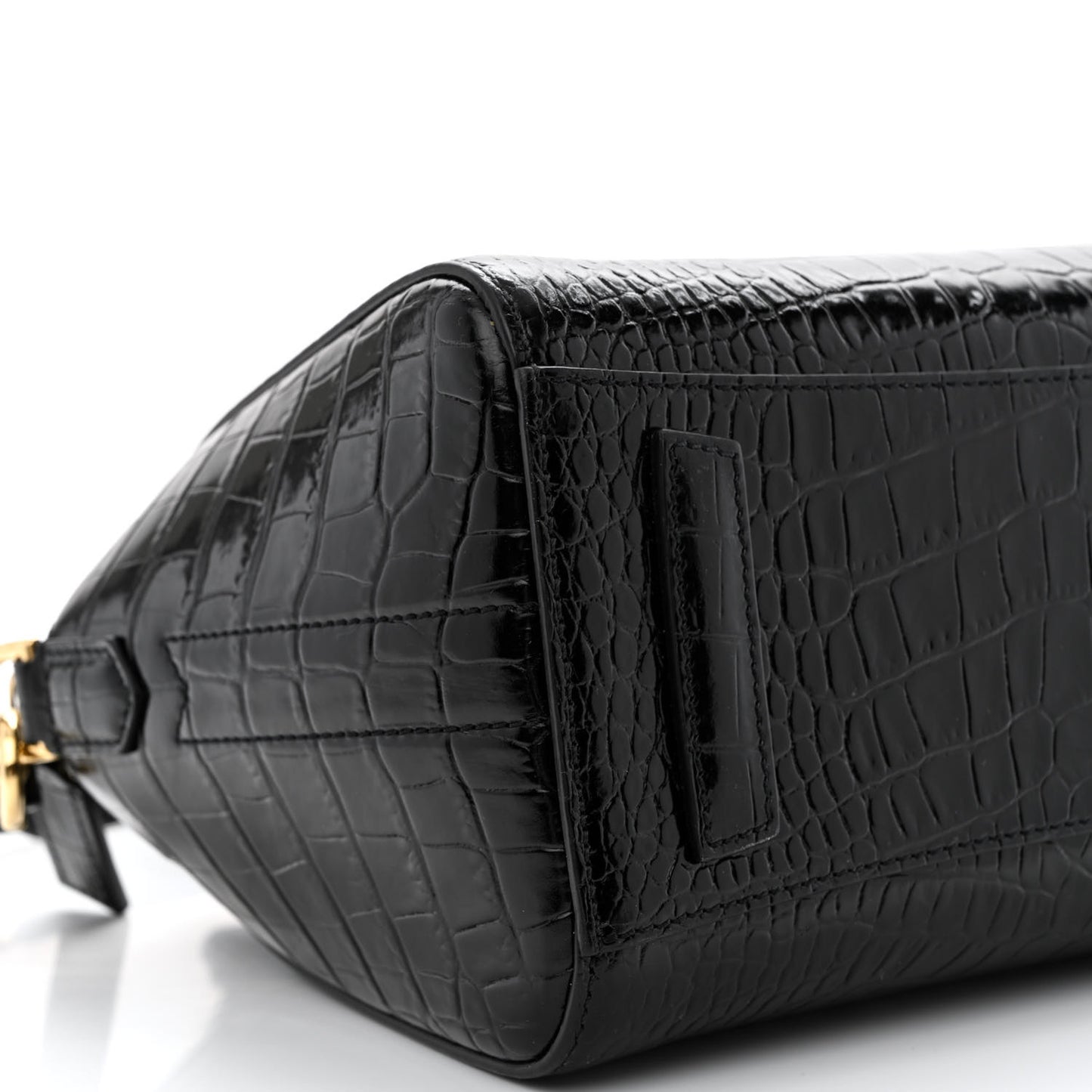 Calfskin Crocodile Embossed Mini Antigona Black