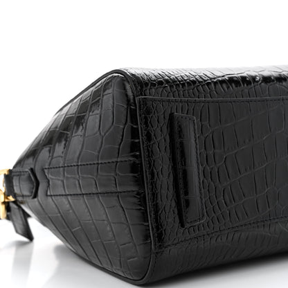 Givenchy Calfskin Crocodile Embossed Mini Antigona Black 9 of 11